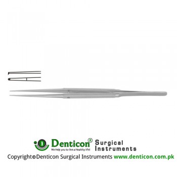 Diam-n-Dust™ Micro Dissecting Forcep Straight - 1 x 2 Teeth Stainless Steel, 23 cm - 9" Tip Size 6.0 x 0.7 mm